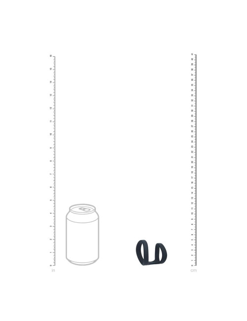 2 Loop Silicone Cockring - Black