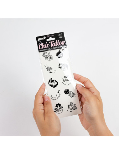 SET of 10 TEMPORARY TATTOOS - SPICY COLLECTION