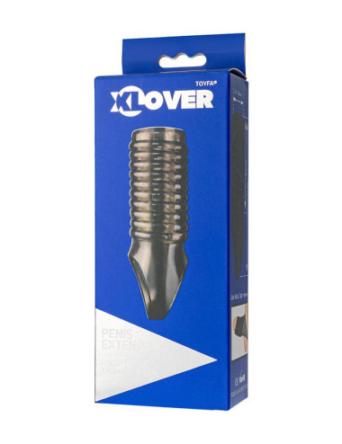 ToyFa XLover, Penis sleeve, for enlargement, TPE, transparent black, 11 cm