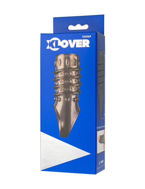 XLover by TOYFA - Transparentnie czarna nakładka powiększająca 10,5 cm