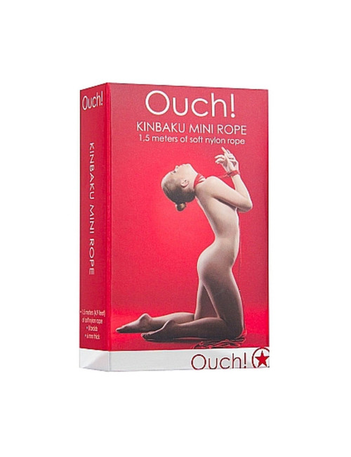 Ouch! Kinbaku Mini Rope 1,5m Czerwony Sznurek do Bondage