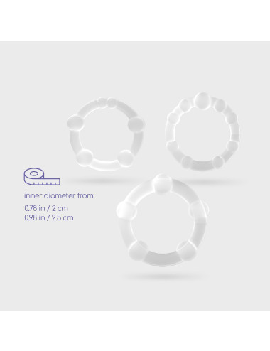 TRIPLE BEAD COCKRING SET CLEAR CRUSHIOUS