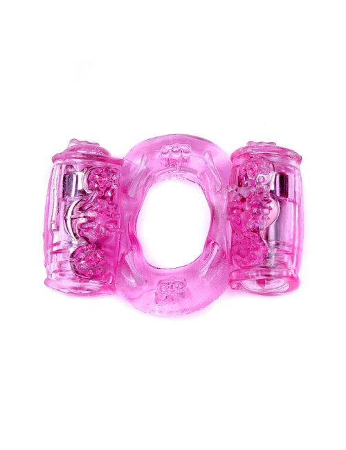 Pierścień-Vibrating CockRing Double Pink