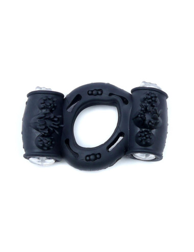 Pierścień-Vibrating CockRing Double Black