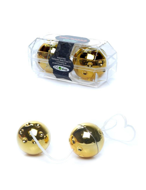 Kulki-Duo-Balls Gold - Kulki gejszy bez wibracji, dyskretne, trening mięśni kegla