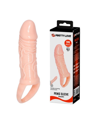 PRETTY LOVE Breyden PENIS SLEEVE – Nakładka na penisa z kuleczkami, przedłużka, zwiększa długość i obwód