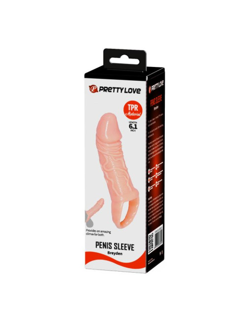 PRETTY LOVE Breyden PENIS SLEEVE – Nakładka na penisa z kuleczkami, przedłużka, zwiększa długość i obwód
