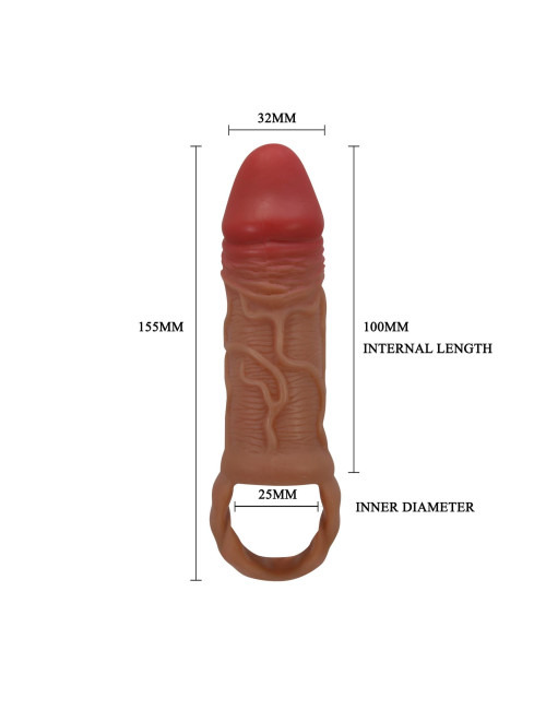 PRETTY LOVE Breyden PENIS SLEEVE – Nakładka na penisa z kuleczkami, przedłużka, zwiększa długość i obwód