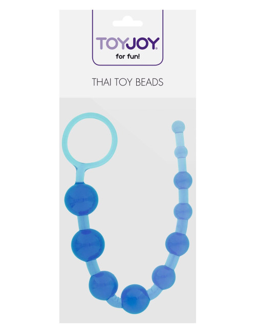 ToyJoy Thai Toy Beads Blue - Niebieski plug analny z koralikami
