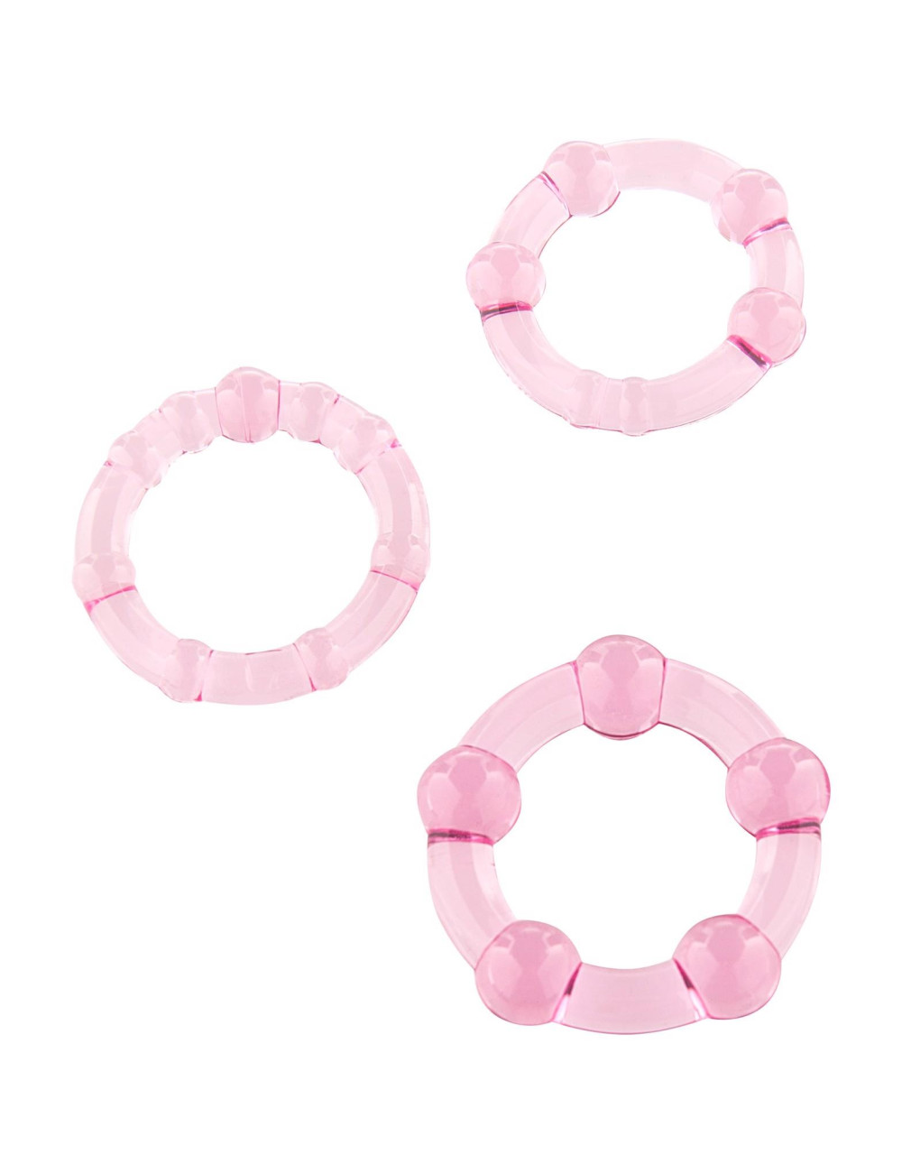 Stay Hard Trio Rings Pink - Pierścienie erekcyjne silikonowe bez wibracji