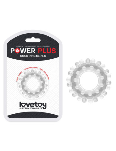 Lovetoy Power Plus Cockring Clear - Przezroczysty pierścień erekcyjny