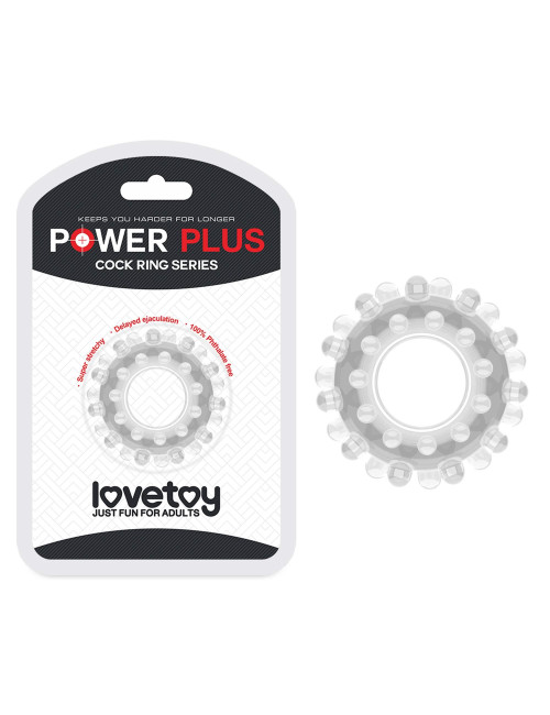Lovetoy Power Plus Cockring Clear - Przezroczysty pierścień erekcyjny