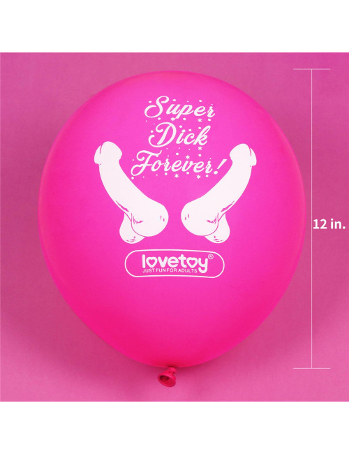 Lovetoy Super Dick Forever - Zestaw balonów na wieczór kawalerski (7 szt.)