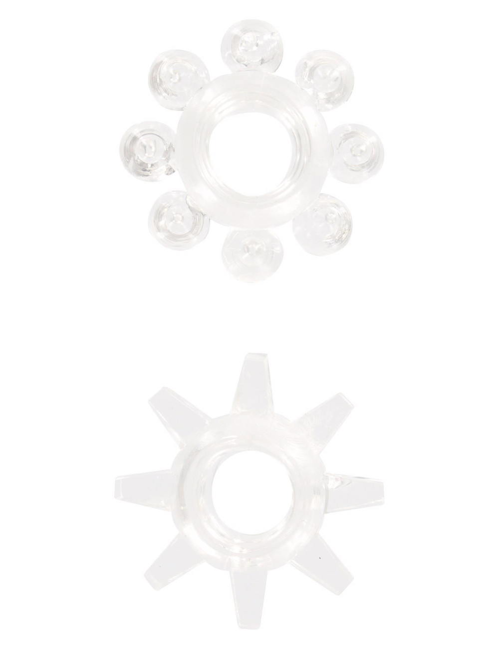 ToyJoy Power Stretchy Rings - Przezroczyste pierścienie z wypustkami 2 szt.