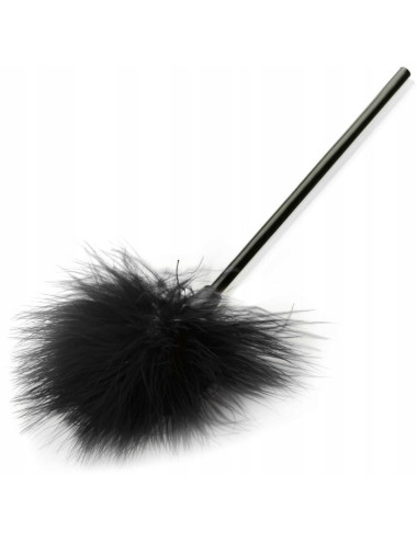 Piórko erotyczne czarne - delikatne, puszyste do BDSM, łaskotki i masażu (29 cm)