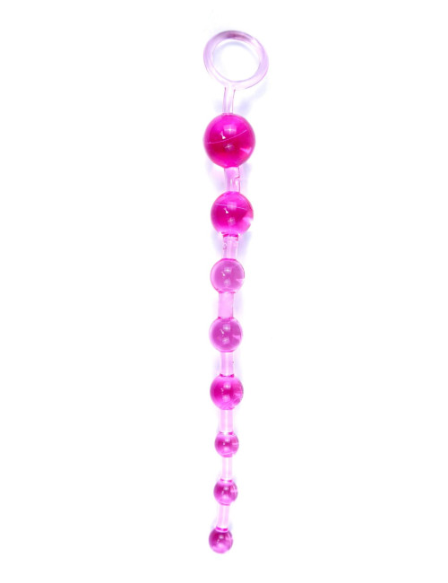 Kulki Jelly Anal Beads – 10 sztuk – Zabawki Analne, Pręty, Różowy