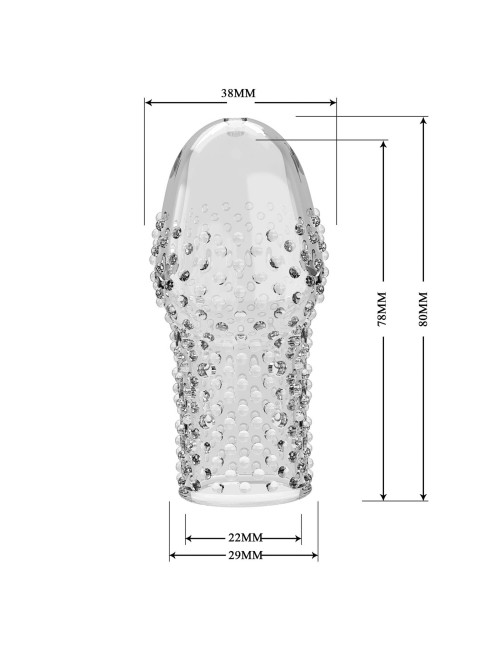 Pretty Love Becks Penis Sleeve – Nakładka na penisa, elastyczna TPR, przedłużka, zabawki erotyczne