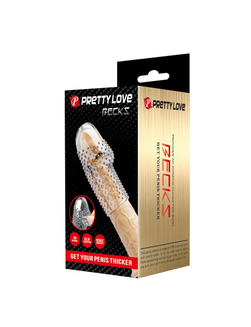 Pretty Love Becks Penis Sleeve – Nakładka na penisa, elastyczna TPR, przedłużka, zabawki erotyczne