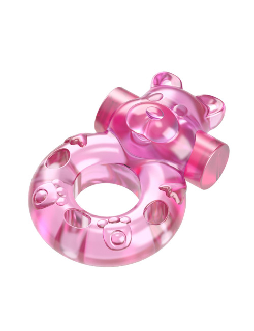 Pierścień erekcyjny z wibracją Pink – Vibrating Bear Ring