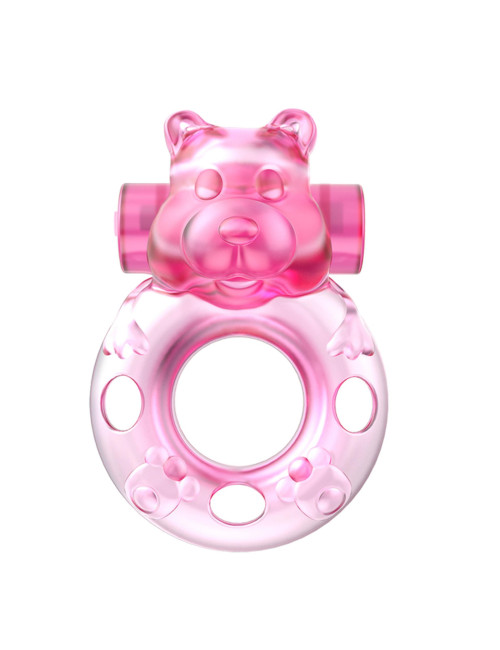 Pierścień erekcyjny z wibracją Pink – Vibrating Bear Ring