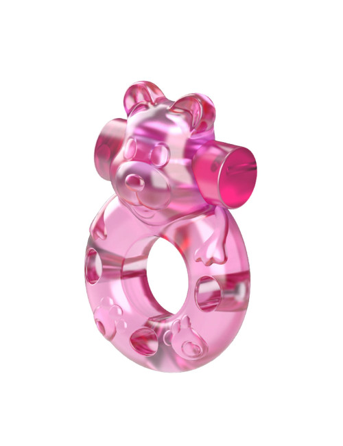 Pierścień erekcyjny z wibracją Pink – Vibrating Bear Ring