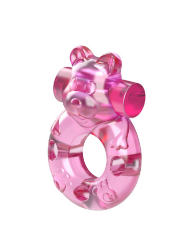 Vibrating Bear Cock Ring – Pink
