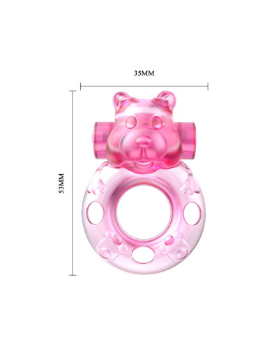 Vibrating Bear Cock Ring – Pink