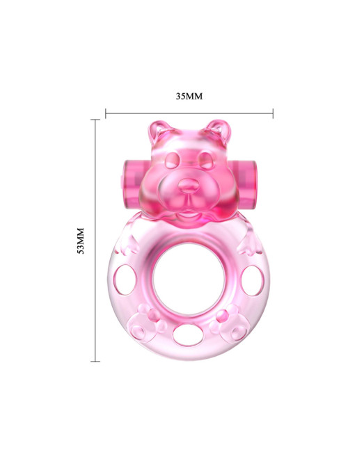 Pierścień erekcyjny z wibracją Pink – Vibrating Bear Ring