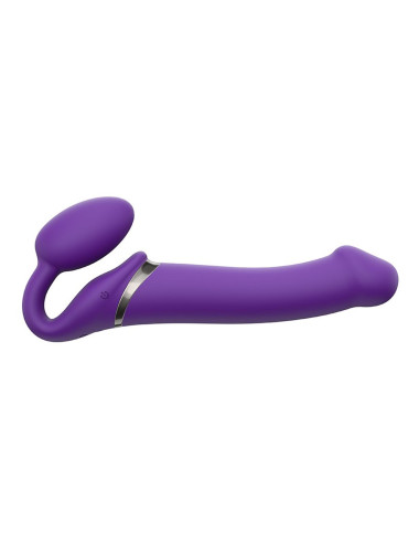 VIBRATING STRAP-ON L PURPLE - Strap-On z Wibracją, silikonowy, wodoodporny