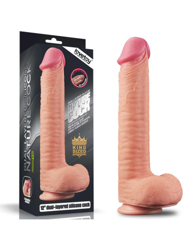 12 Dual Layered Platinum Silicone Cock