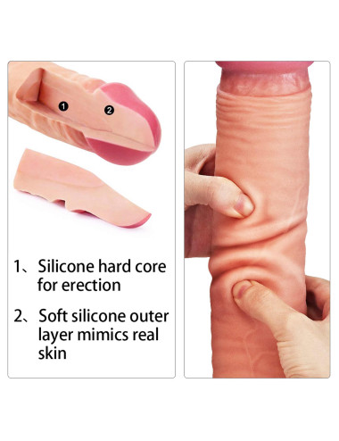 12 Dual Layered Platinum Silicone Cock