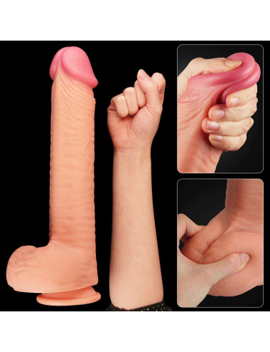12 Dual Layered Platinum Silicone Cock