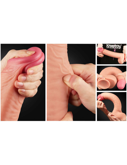 Lovetoy 12 cali Dwuwarstwowy Sztuczny Penis Platinum Silicone