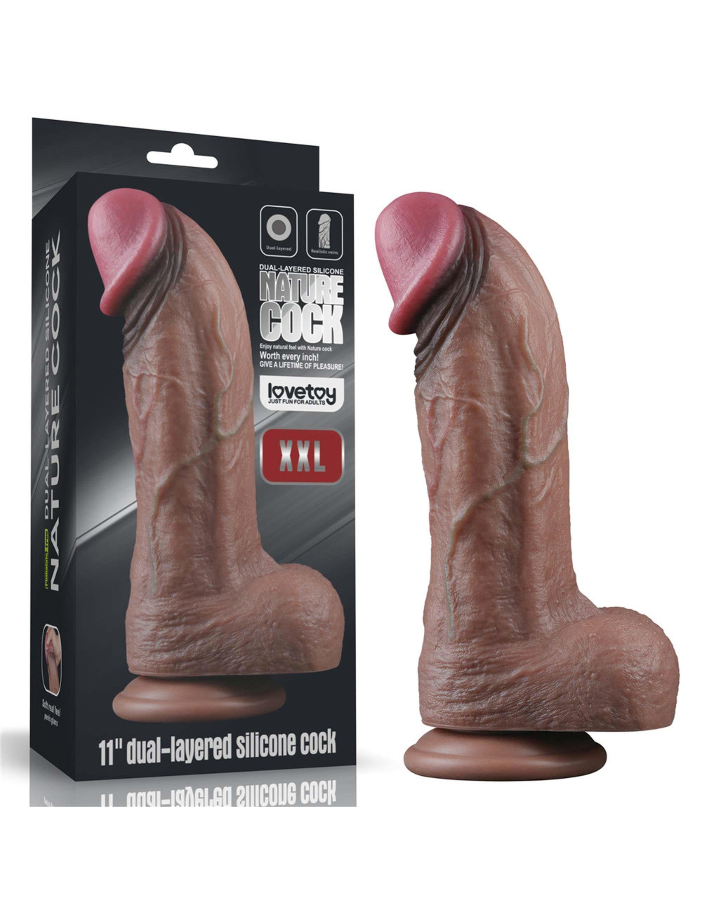 Lovetoy Dual Layered Silicone Cock XXL - Realistyczny dildo