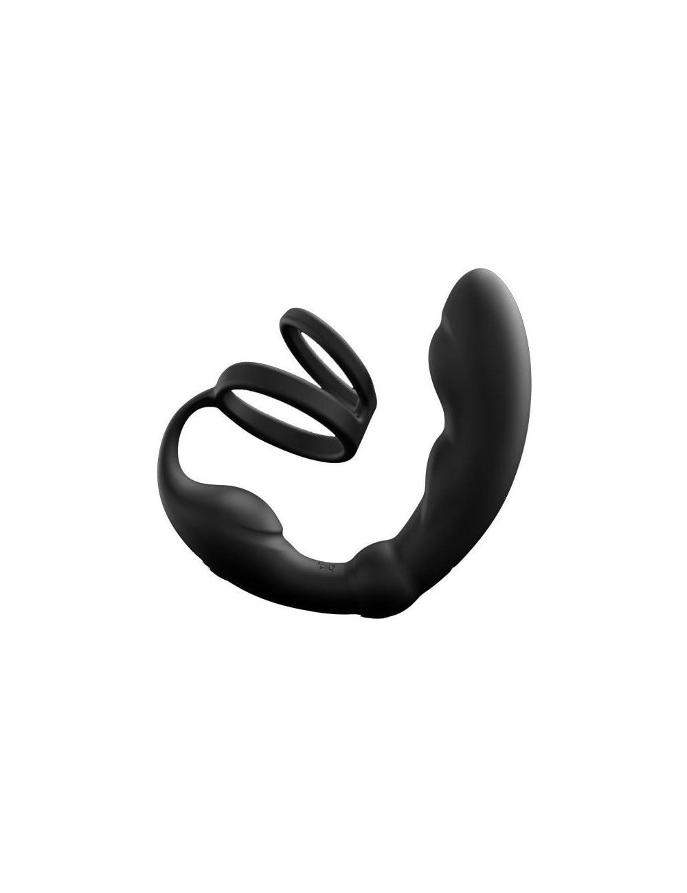 P-RING: Podwójny masażer prostaty i pierścień na penisa - zabawki analne, silikon, 10 funkcji.