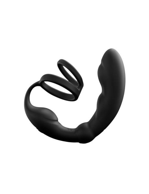 P-RING: Podwójny masażer prostaty i pierścień na penisa - zabawki analne, silikon, 10 funkcji.