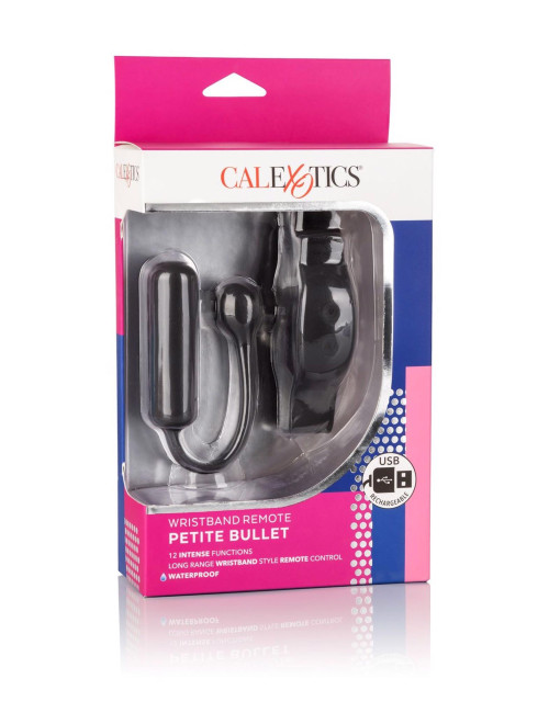 Calexotics Wristband Remote Petite Bullet – czarne jajko wibracyjne