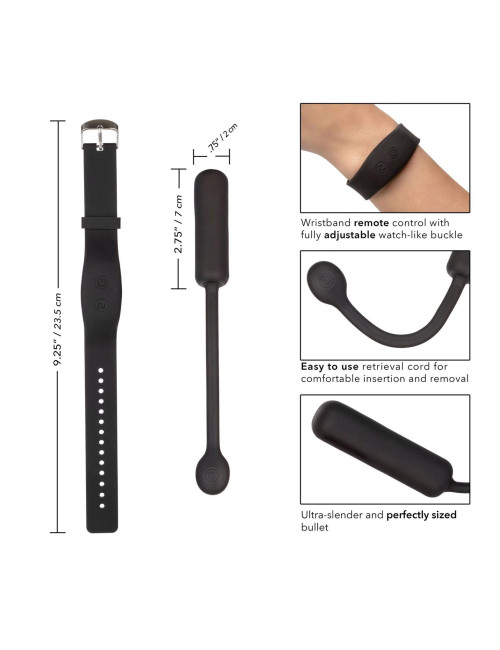 Calexotics Wristband Remote Petite Bullet – czarne jajko wibracyjne
