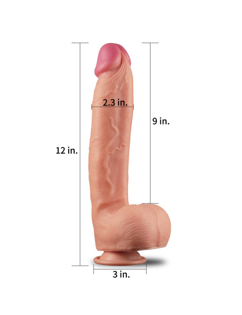 Realistyczny dildo Lovetoy 12 cali Platinum Silicone Cock