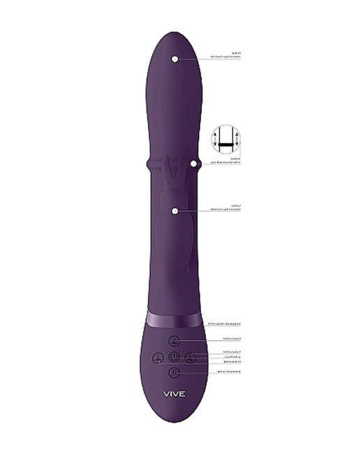 Wibrator Króliczek Vive Halo Purple z 3 Silnikami i IPX7