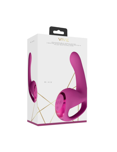 Riko - Rechargeable Triple Action Thumper with Advanced Finger Motion & Pulse Wave Stimulator - Pink
