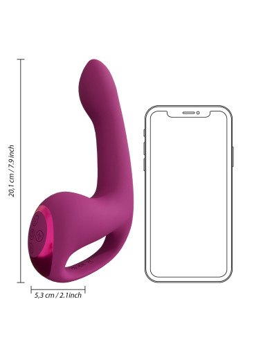 Riko - Rechargeable Triple Action Thumper with Advanced Finger Motion & Pulse Wave Stimulator - Pink