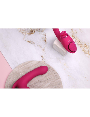 Riko - Rechargeable Triple Action Thumper with Advanced Finger Motion & Pulse Wave Stimulator - Pink