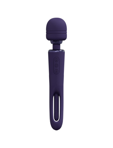 VIVE - Kiku - Rechargeable Double Ended Wand with Innovative G-Spot Flapping Stimulator - Purple