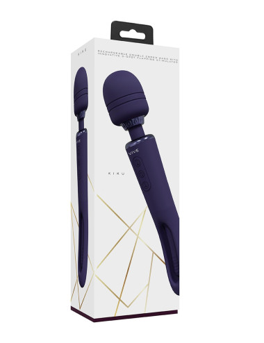 VIVE - Kiku - Rechargeable Double Ended Wand with Innovative G-Spot Flapping Stimulator - Purple