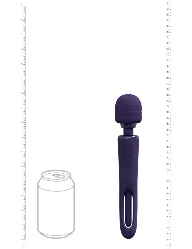 VIVE - Kiku - Rechargeable Double Ended Wand with Innovative G-Spot Flapping Stimulator - Purple