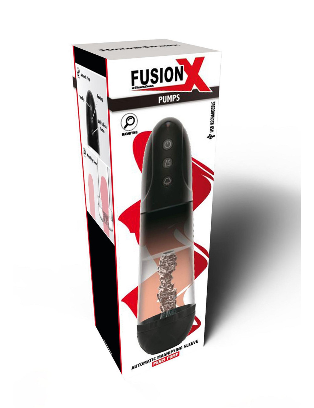 Auto Magnifying Pump Black - Pompka do Penisa Automatyczna Fusion X