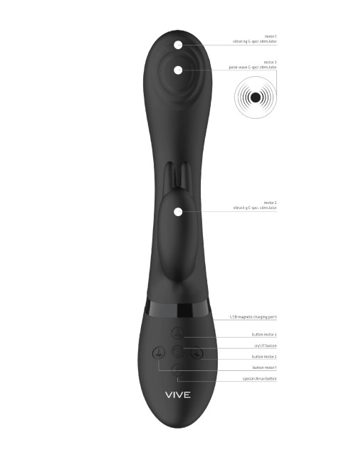 ShotsToys Cato Pulse G-spot Rabbit Black