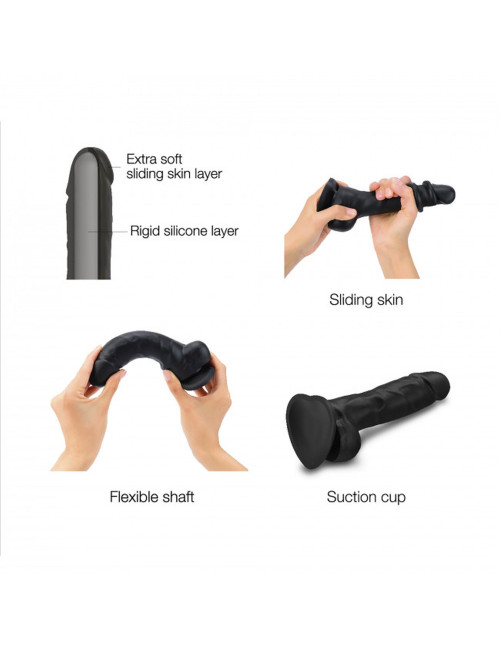 SLIDING SKIN REALISTIC DILDO BLACK S