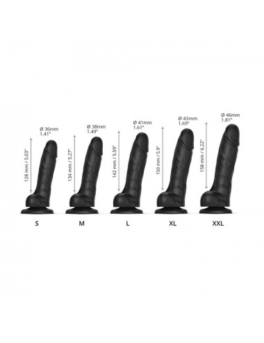 SLIDING SKIN REALISTIC DILDO BLACK S